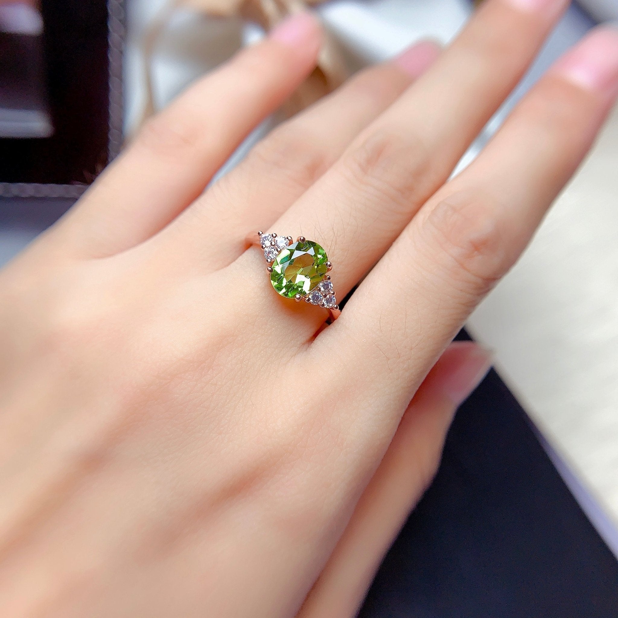 Amazon.com: Peridot Ring - August Birthstone Jewelry - Statement Ring -  Gold Ring - Engagement Ring - Oval Ring - Cocktail Ring : Handmade Products